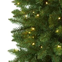 7’ Slim Green Mountain Pine Artificial Christmas Tree With 300 Clear LED Lights -Artificial Flowers Sale artificial 7 slim green mountain pine artificial christmas tree with 300 clear led lights nearly natural 626522