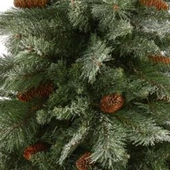7’ Snowed French Alps Mountain Pine Artificial Christmas Tree With 833 Bendable Branches And Pine Cones 10 7’ Snowed French Alps Mountain Pine Artificial Christmas Tree With 833 Bendable Branches And Pine Cones -Artificial Flowers Sale artificial 7 snowed french alps mountain pine artificial christmas tree with 833 bendable branches and pine co nearly natural 582849