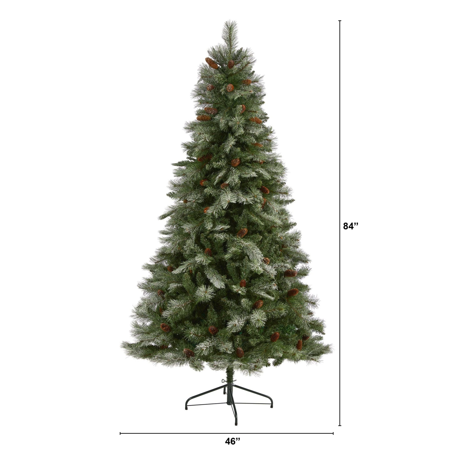 7’ Snowed French Alps Mountain Pine Artificial Christmas Tree With 833 Bendable Branches And Pine Cones 4 7’ Snowed French Alps Mountain Pine Artificial Christmas Tree With 833 Bendable Branches And Pine Cones - Image 2
