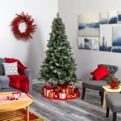 7’ Snowed French Alps Mountain Pine Artificial Christmas Tree With 833 Bendable Branches And Pine Cones 13 7’ Snowed French Alps Mountain Pine Artificial Christmas Tree With 833 Bendable Branches And Pine Cones -Artificial Flowers Sale artificial 7 snowed french alps mountain pine artificial christmas tree with 833 bendable branches and pine cones nearly natural 268830