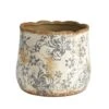 7” Tuscan Ceramic Gray Scroll Planter -Artificial Flowers Sale artificial 7 tuscan ceramic gray scroll planter nearly natural 531915