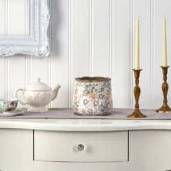 7” Tuscan Ceramic Gray Scroll Planter -Artificial Flowers Sale artificial 7 tuscan ceramic gray scroll planter nearly natural 684372