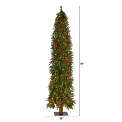 7' Victoria Fir Artificial Christmas Tree -Artificial Flowers Sale artificial 7 victoria fir tree with 300 multi color multifunction led lights berries and 565 branches nearly natural 640949