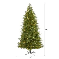 7' Vienna Fir Artificial Christmas Tree With 450 Warm White Lights And 843 Bendable Branches -Artificial Flowers Sale artificial 7 vienna fir artificial christmas tree with 450 warm white lights and 843 bendable branches nearly natural 925765