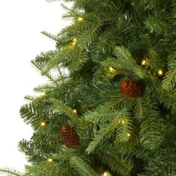 7’ Wellington Spruce “Natural Look” Artificial Christmas Tree With 400 Clear LED Lights And Pine Cones 11 7’ Wellington Spruce “Natural Look” Artificial Christmas Tree With 400 Clear LED Lights And Pine Cones -Artificial Flowers Sale artificial 7 wellington spruce natural look artificial christmas tree with 400 clear led lights and pine cones nearly natural 773329