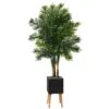 70” Areca Palm Artificial Tree In Black Planter With Stand