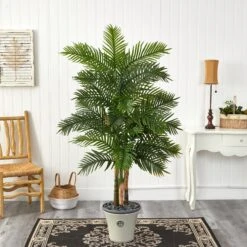 70” Areca Palm Artificial Tree In Decorative Planter (Real Touch) -Artificial Flowers Sale artificial 70 areca palm artificial tree in decorative planter real touch nearly natural 510676