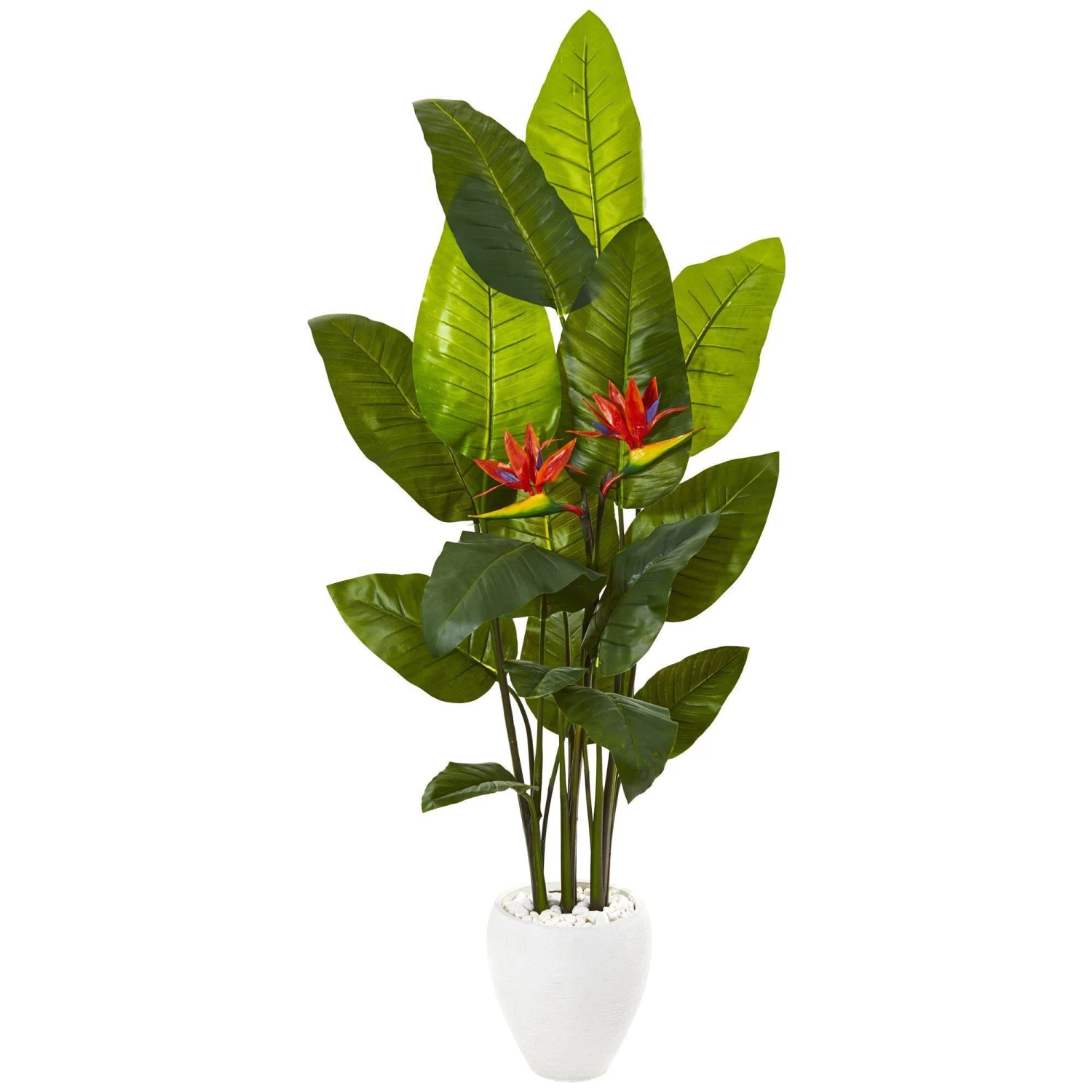 70” Bird Of Paradise Artificial Plant In White Planter (Real Touch) 3 70” Bird Of Paradise Artificial Plant In White Planter (Real Touch)