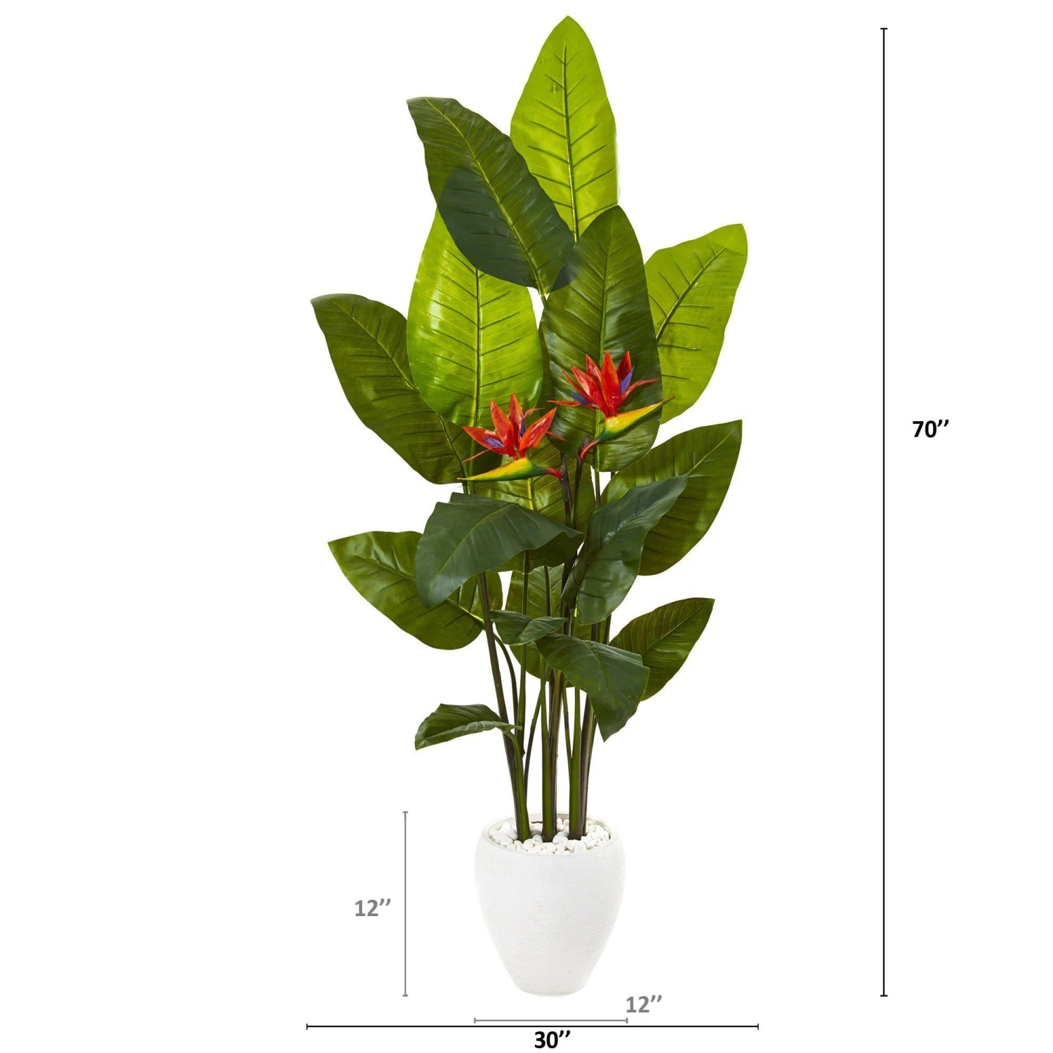 70” Bird Of Paradise Artificial Plant In White Planter (Real Touch) 4 70” Bird Of Paradise Artificial Plant In White Planter (Real Touch) - Image 2