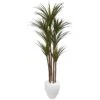 70” Giant Yucca Artificial Tree In White Planter Indoor/Outdoor -Artificial Flowers Sale artificial 70 giant yucca artificial tree in white planter uv resistant nearly natural 954416
