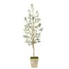 70” Olive Artificial Tree In Country White Planter -Artificial Flowers Sale artificial 70 olive artificial tree in country white planter nearly natural 135592