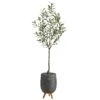 70” Olive Artificial Tree In Gray Planter With Stand -Artificial Flowers Sale artificial 70 olive artificial tree in gray planter with stand nearly natural 214552