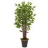 74” Bamboo Artificial Tree In Metal Planter -Artificial Flowers Sale artificial 74 bamboo artificial tree in metal planter nearly natural 786161
