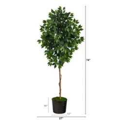 74” Ficus Artificial Tree In Black Tin Planter 7 74” Ficus Artificial Tree In Black Tin Planter -Artificial Flowers Sale artificial 74 ficus artificial tree in black tin planter nearly natural 531289