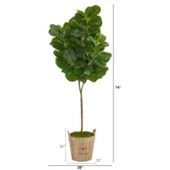 74” Fiddle Leaf Fig Artificial Tree In Farmhouse Planter 7 74” Fiddle Leaf Fig Artificial Tree In Farmhouse Planter -Artificial Flowers Sale artificial 74 fiddle leaf fig artificial tree in farmhouse planter nearly natural 255137