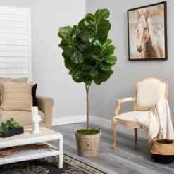 74” Fiddle Leaf Fig Artificial Tree In Farmhouse Planter 9 74” Fiddle Leaf Fig Artificial Tree In Farmhouse Planter -Artificial Flowers Sale artificial 74 fiddle leaf fig artificial tree in farmhouse planter nearly natural 332295