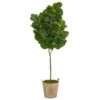 74” Fiddle Leaf Fig Artificial Tree In Farmhouse Planter -Artificial Flowers Sale artificial 74 fiddle leaf fig artificial tree in farmhouse planter nearly natural 981617