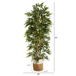75” Bamboo Artificial Tree In Handmade Natural Jute And Cotton Planter -Artificial Flowers Sale artificial 75 bamboo artificial tree in handmade natural jute and cotton planter nearly natural 131525