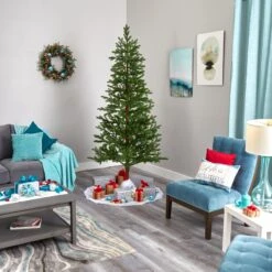 7.5' Fairbanks Fir Artificial Christmas Tree With 350 Clear Warm -Artificial Flowers Sale artificial 75 fairbanks fir artificial christmas tree with 350 clear warm multifunction led lights and 280 bendable branches nearly natural 449170