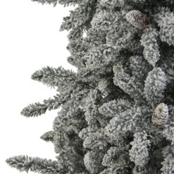 7.5’ Flocked Livingston Fir Artificial Christmas Tree With Pine Cones And 500 Clear Warm LED Lights -Artificial Flowers Sale artificial 75 flocked livingston fir artificial christmas tree with pine cones and 500 clear warm led lights nearly natural 218516
