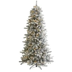 7.5’ Flocked Livingston Fir Artificial Christmas Tree With Pine Cones And 500 Clear Warm LED Lights -Artificial Flowers Sale artificial 75 flocked livingston fir artificial christmas tree with pine cones and 500 clear warm led lights nearly natural 285672