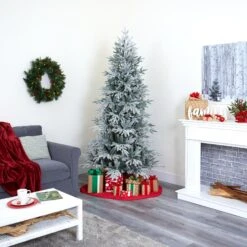 7.5’ Flocked Manchester Spruce Artificial Christmas Tree With 450 Lights And 949 Bendable Branches -Artificial Flowers Sale artificial 75 flocked manchester spruce artificial christmas tree with 450 lights and 949 bendable branches nearly natural 792309