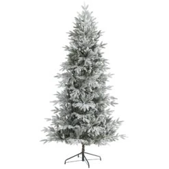 7.5’ Flocked Manchester Spruce Artificial Christmas Tree With 450 Lights And 949 Bendable Branches -Artificial Flowers Sale artificial 75 flocked manchester spruce artificial christmas tree with 450 lights and 949 bendable branches nearly natural 860070