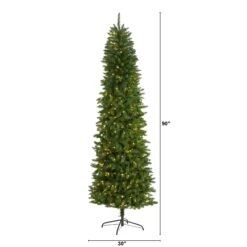7.5’ Slim Green Mountain Pine Artificial Christmas Tree With 350 Clear LED Lights -Artificial Flowers Sale artificial 75 slim green mountain pine artificial christmas tree with 350 clear led lights nearly natural 365241