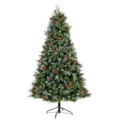 7.5' Snow Tipped Aspen Spruce Pre-Lit Tree With 450 LED Lights, Berriesand Pinecones 12 7.5' Snow Tipped Aspen Spruce Pre-Lit Tree With 450 LED Lights, Berriesand Pinecones -Artificial Flowers Sale artificial 75 snow tipped aspen spruce pre lit tree with 450 led lights berriesand pinecones nearly natural 720600
