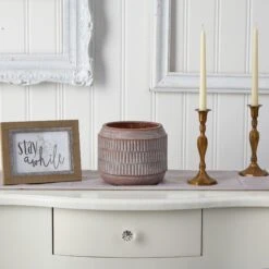 8” Boho Chic Ceramic Embossed Planter 7 8” Boho Chic Ceramic Embossed Planter -Artificial Flowers Sale artificial 8 boho chic ceramic embossed planter nearly natural 323900