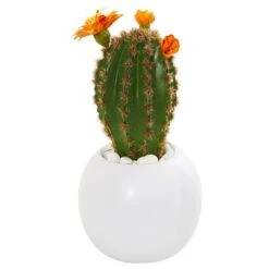 8” Cactus Succulent Artificial Plant In White Planter (Set Of 3) -Artificial Flowers Sale artificial 8 cactus succulent artificial plant in white planter set of 3 nearly natural 326660