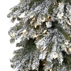 8’ Flocked Grand Alpine Artificial Christmas Tree With 500 Lights And 1051 Branches On Natural Trunk -Artificial Flowers Sale artificial 8 flocked grand alpine artificial christmas tree with 500 lights and 1051 branches on natural trunk nearly natural 192753