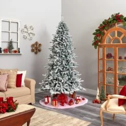 8’ Flocked Livingston Fir Artificial Christmas Tree With Pine Cones And 500 Clear Warm LED Lights 17 8’ Flocked Livingston Fir Artificial Christmas Tree With Pine Cones And 500 Clear Warm LED Lights -Artificial Flowers Sale artificial 8 flocked livingston fir artificial christmas tree with pine cones and 500 clear warm led lights nearly natural 799954