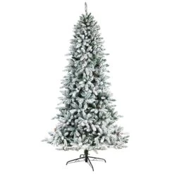 8’ Flocked Livingston Fir Artificial Christmas Tree With Pine Cones And 500 Clear Warm LED Lights 12 8’ Flocked Livingston Fir Artificial Christmas Tree With Pine Cones And 500 Clear Warm LED Lights -Artificial Flowers Sale artificial 8 flocked livingston fir artificial christmas tree with pine cones and 500 clear warm led lights nearly natural 918286