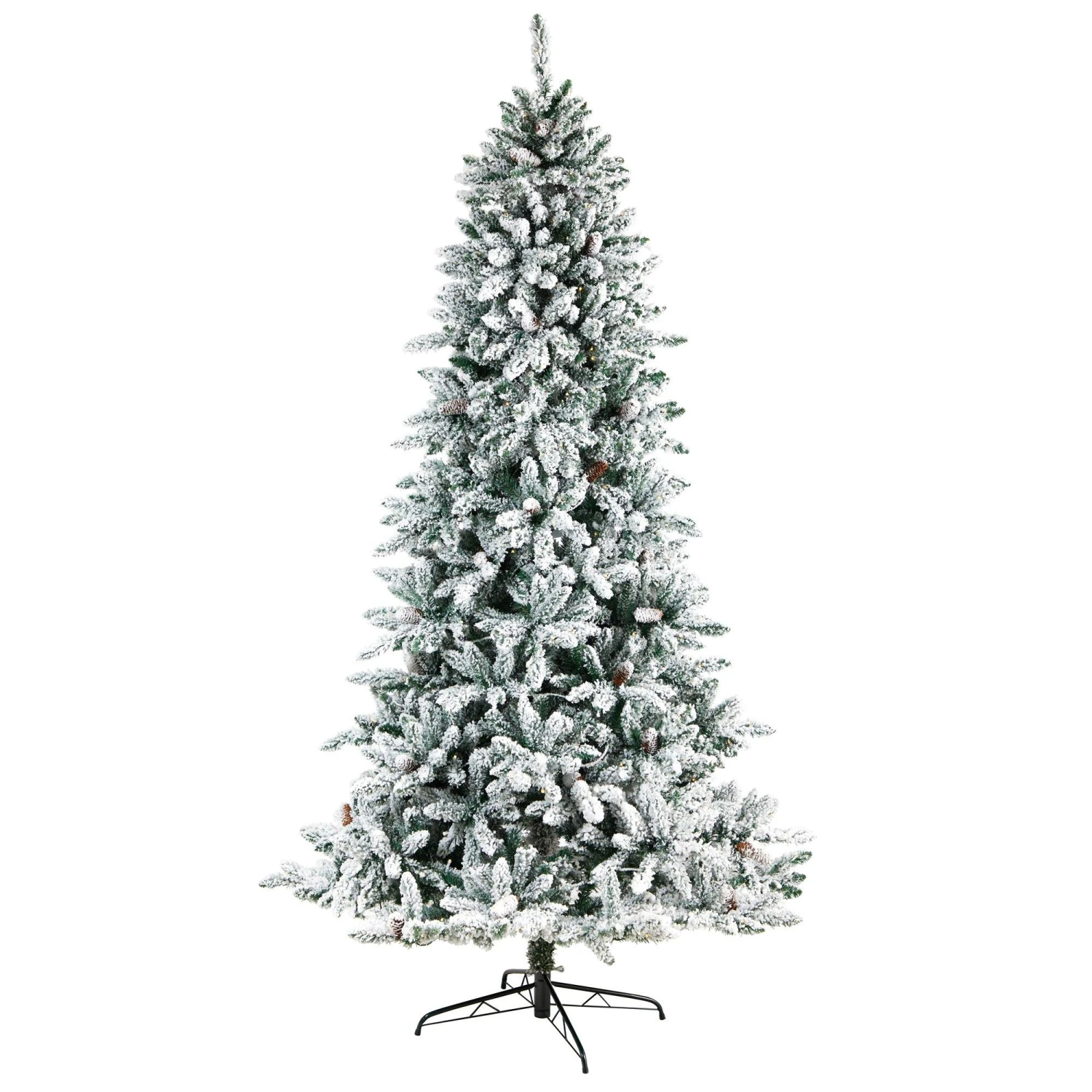 8’ Flocked Livingston Fir Artificial Christmas Tree With Pine Cones And 500 Clear Warm LED Lights 5 8’ Flocked Livingston Fir Artificial Christmas Tree With Pine Cones And 500 Clear Warm LED Lights - Image 3