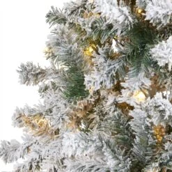 8' Flocked Rock Springs Spruce Artificial Christmas Tree With 500 Clear LED Lights And 1186 Bendbable Branches -Artificial Flowers Sale artificial 8 flocked rock springs spruce artificial christmas tree with 500 clear led lights and 1186 bendbabl nearly natural 365524