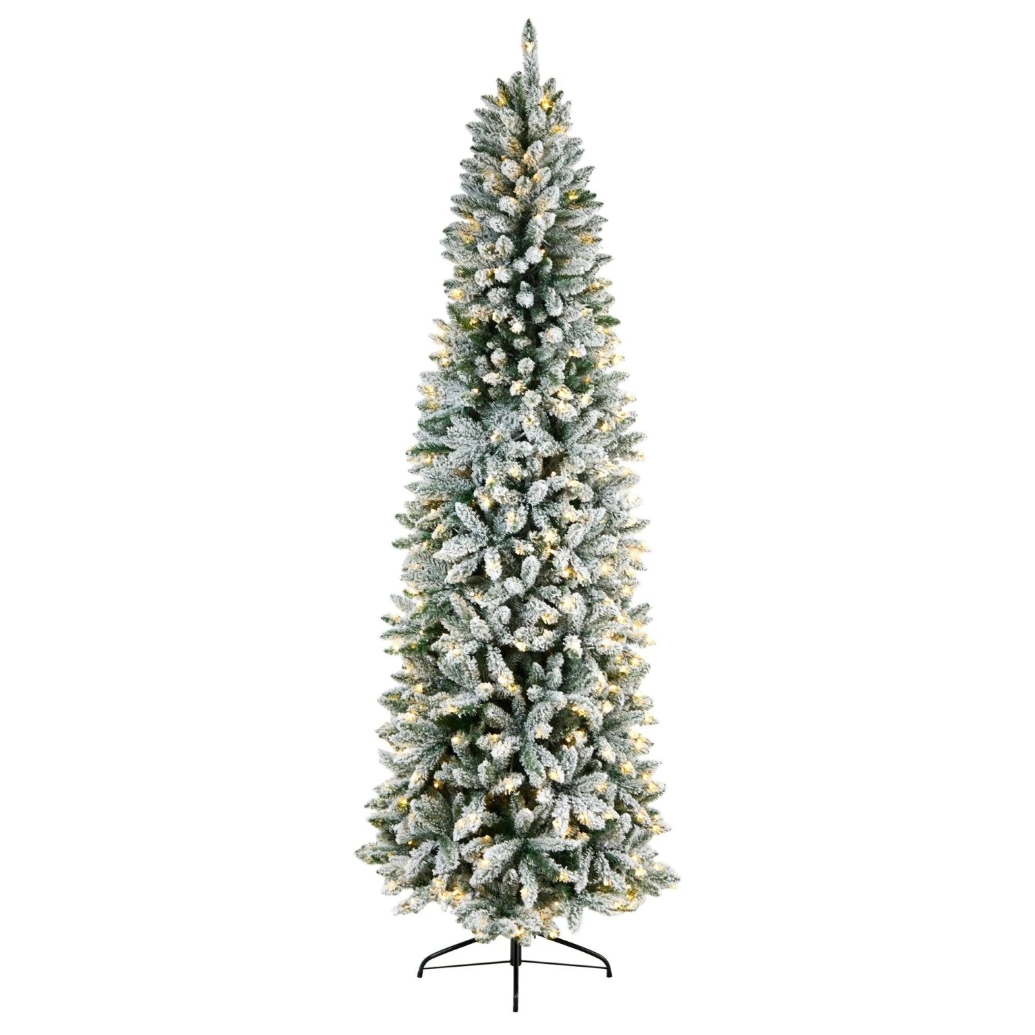 8’ Slim Flocked Montreal Fir Artificial Christmas Tree 3 8’ Slim Flocked Montreal Fir Artificial Christmas Tree