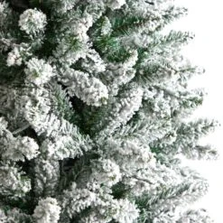 8’ Slim Flocked Montreal Fir Artificial Christmas Tree 14 8’ Slim Flocked Montreal Fir Artificial Christmas Tree -Artificial Flowers Sale artificial 8 slim flocked montreal fir tree with 400 warm white led lights and 1348 bendable branches nearly natural 328221