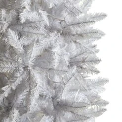 8’ Slim White Artificial Christmas Tree With 400 Warm White LED Lights And 1348 Bendable Branches -Artificial Flowers Sale artificial 8 slim white artificial christmas tree with 400 warm white led lights and 1348 bendable branches nearly natural 591993