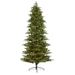 8’ South Carolina Fir Artificial Christmas Tree With 650 Clear LED Lights And 2598 Bendable Branches