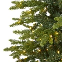 9’ Belgium Fir “Natural Look” Artificial Christmas Tree With 800 Clear LED Lights -Artificial Flowers Sale artificial 9 belgium fir natural look artificial christmas tree with 800 clear led lights nearly natural 396023