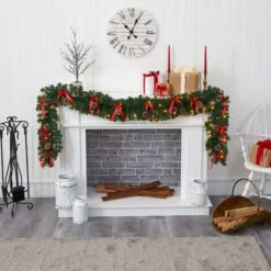 9’ Bow And Pinecone Artificial Christmas Garland With 35 Clear LED Lights 11 9’ Bow And Pinecone Artificial Christmas Garland With 35 Clear LED Lights -Artificial Flowers Sale artificial 9 bow and pinecone artificial christmas garland with 35 clear led lights nearly natural 627366