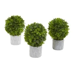 9” Boxwood Artificial Mini Topiary (Set Of 3) 8 9” Boxwood Artificial Mini Topiary (Set Of 3) -Artificial Flowers Sale artificial 9 boxwood artificial mini topiary set of 3 nearly natural 692472