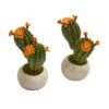 9” Flowering Cactus Succulent Artificial Plant In Stone Planter (Set Of 2) -Artificial Flowers Sale artificial 9 flowering cactus succulent artificial plant in stone planter set of 2 nearly natural 806629