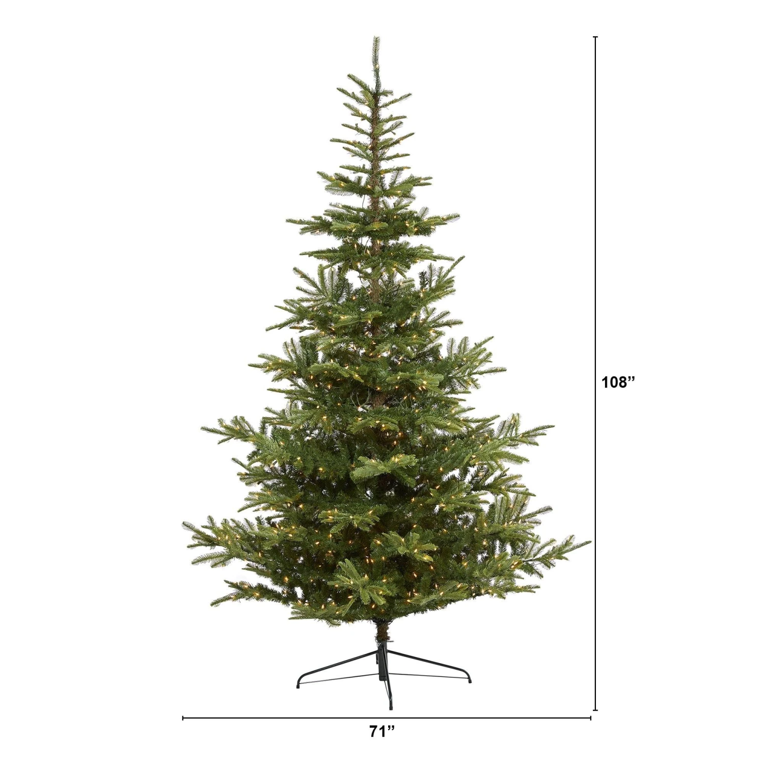 9’ Layered Washington Spruce Artificial Christmas Tree With 750 Clear LED Lights And 2055 Bendable Branches 4 9’ Layered Washington Spruce Artificial Christmas Tree With 750 Clear LED Lights And 2055 Bendable Branches - Image 2