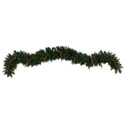 9' Mixed Pines And Pinecones Extra Wide Garland With 286 Branches And 70 Warm White LED Lights -Artificial Flowers Sale artificial 9 mixed pines and pinecones extra wide garland with 286 branches and 70 warm white led lights nearly natural 565219