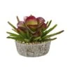 9” Mixed Succulent Artificial Plant In Weathered Oak Planter -Artificial Flowers Sale artificial 9 mixed succulent artificial plant in weathered oak planter nearly natural 577239