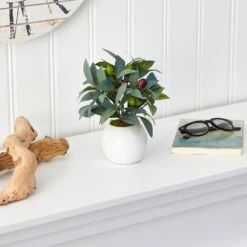 9” Olive Artificial Plant In Decorative Planter -Artificial Flowers Sale artificial 9 olive artificial plant in decorative planter nearly natural 650454