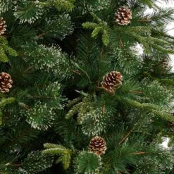 9’ Snowed Tipped Clermont Pine Artificial Christmas Tree 14 9’ Snowed Tipped Clermont Pine Artificial Christmas Tree -Artificial Flowers Sale artificial 9 snowed tipped clermont mixed pine tree with 900 clear lights pine cones and 900 branches nearly natural 913102