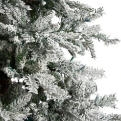 9.5’ Slim Flocked Nova Scotia Spruce Artificial Christmas Tree -Artificial Flowers Sale artificial 95 slim flocked nova scotia spruce tree with 600 warm white led lights and 1357 bendable branches nearly natural 480096